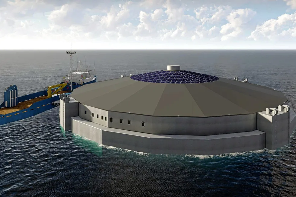 Masoval's Aqua Semi concept for a semi-floating aquaculture platform.