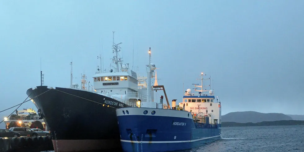 «Nordstar» til rederiet Nordnes AS på Vigra utenfor Ålesund leverer ensilasje til Hordafôr.