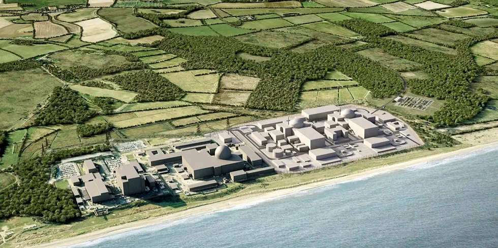 . A rendering of EDF's planned Sizewell C nuclear power plant in eastern England.
