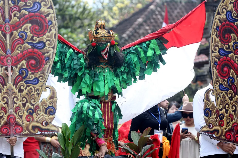 Celebration: a dancer performs during an Independence Day parade in Ubud, Indonesia.