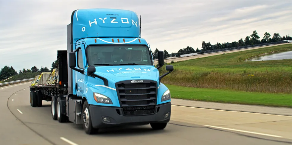 A hydrogen-powered Hyzon Motors truck.