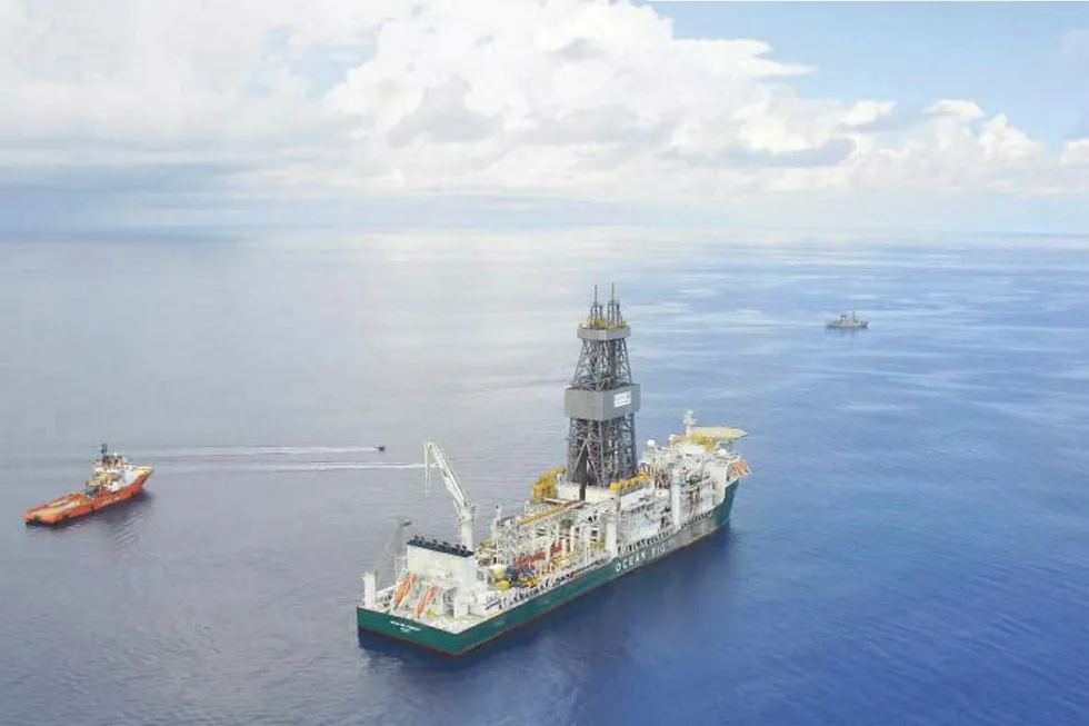 Ready to drill: the Ocean Rig Poseidon will spud the Cormorant-1 wildcat off Namibia imminently