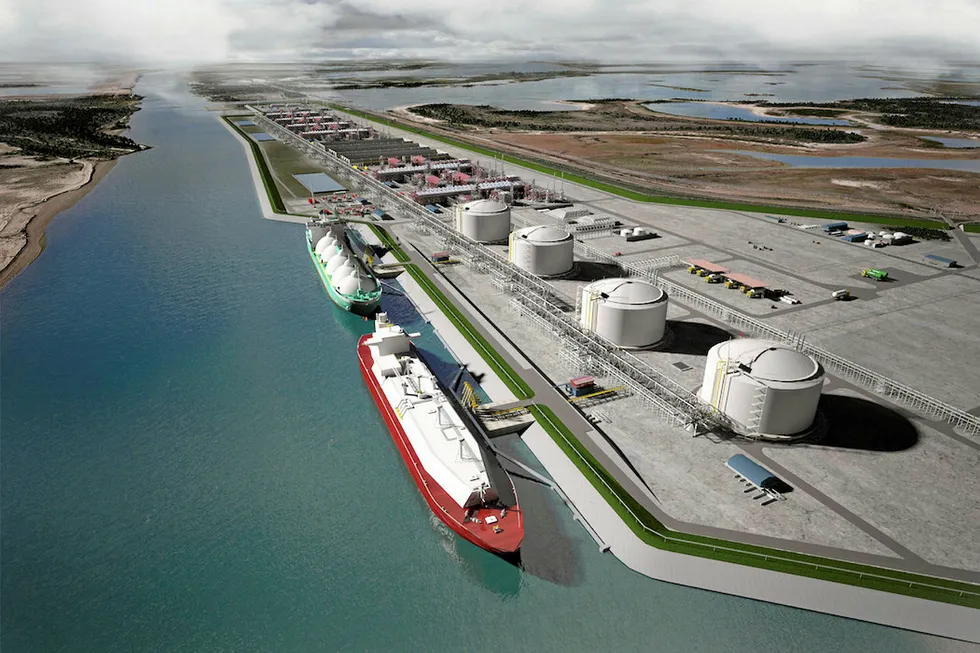 Looking to the future: Artist's impression of the Rio Grande LNG facility planned for southern Texas