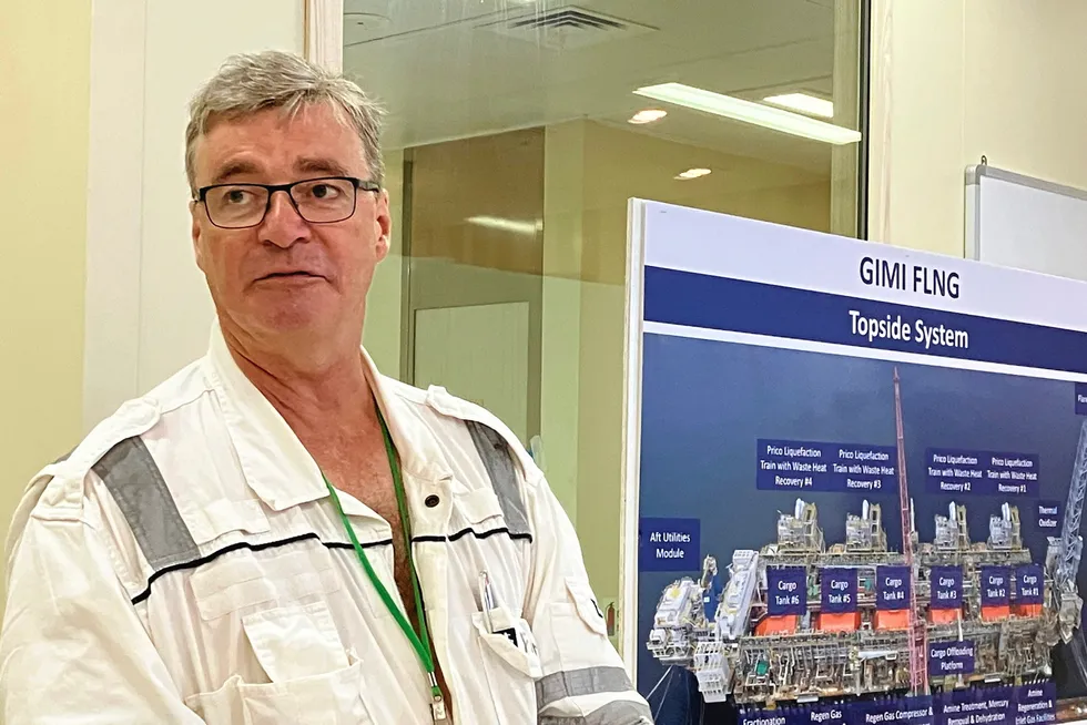 Sailaway nears: Gimi FLNG facility offshore installation manager, Fabian Mulrooney.