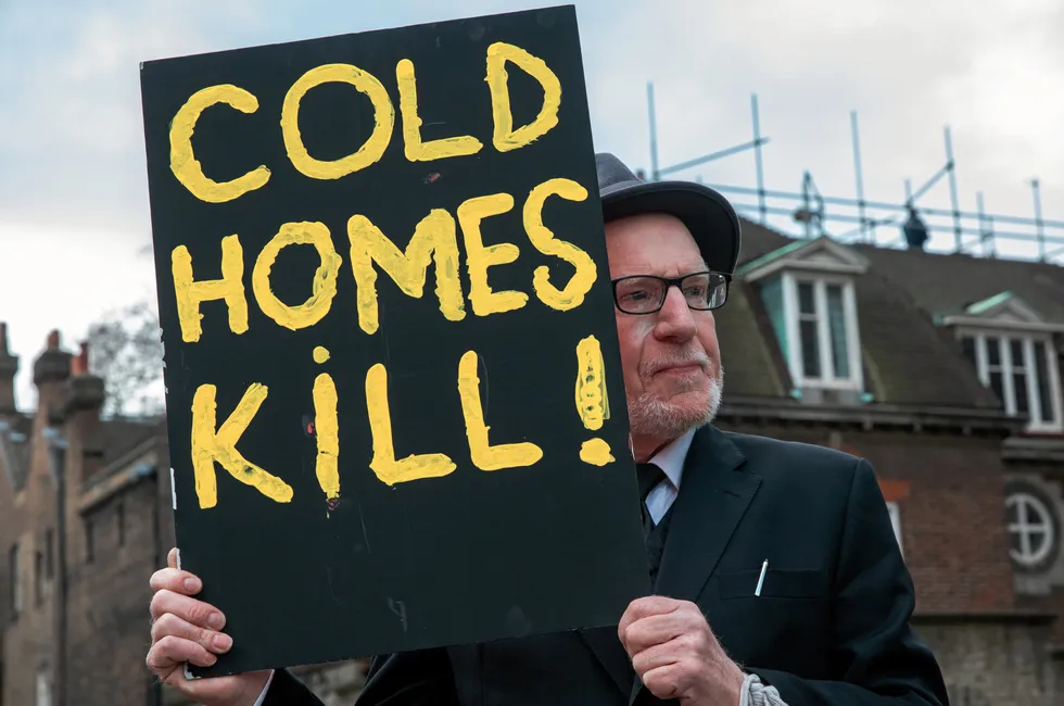 Fuel poverty protest in UK.
