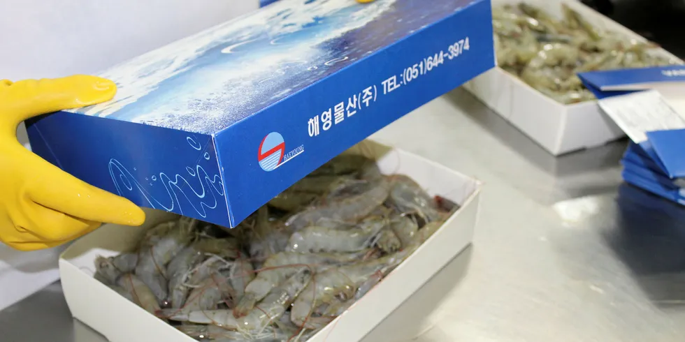 Ecuador shrimp to China.