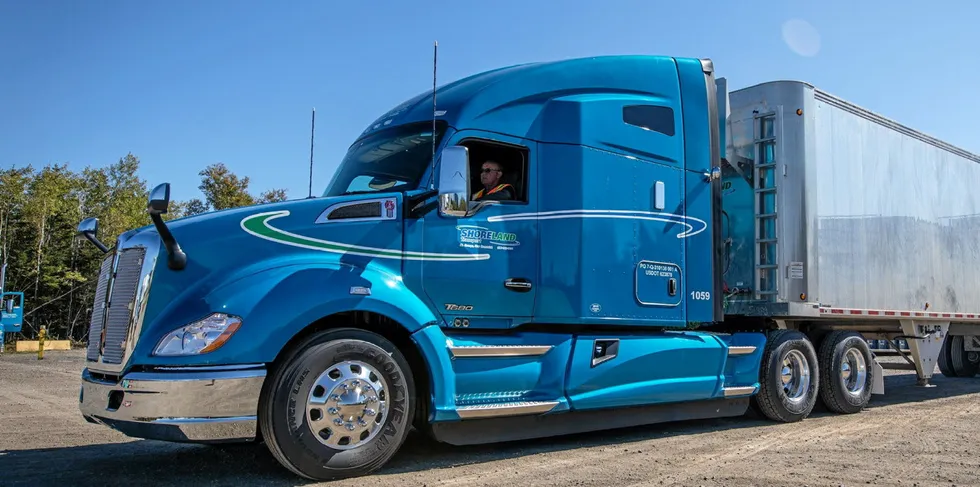 Shoreland Transport Inc. and Connors Transfer Limited tractor trailers on July 7 2022.