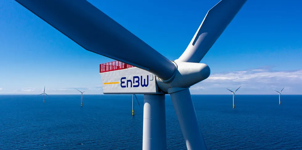 An EnBW offshore wind turbine.