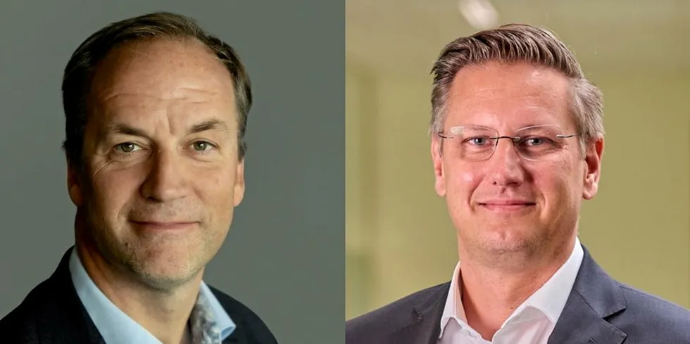 Dieter Dehoorne, group senior vice president for global procurement at Vestas (left) and Felix Henseler, CEO at ZF Wind Power.