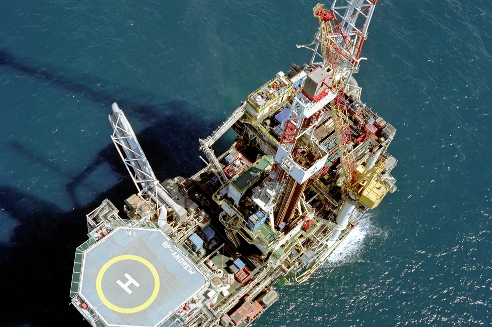 BP platform on Andrew oilfield, UK North Sea Photo: BP