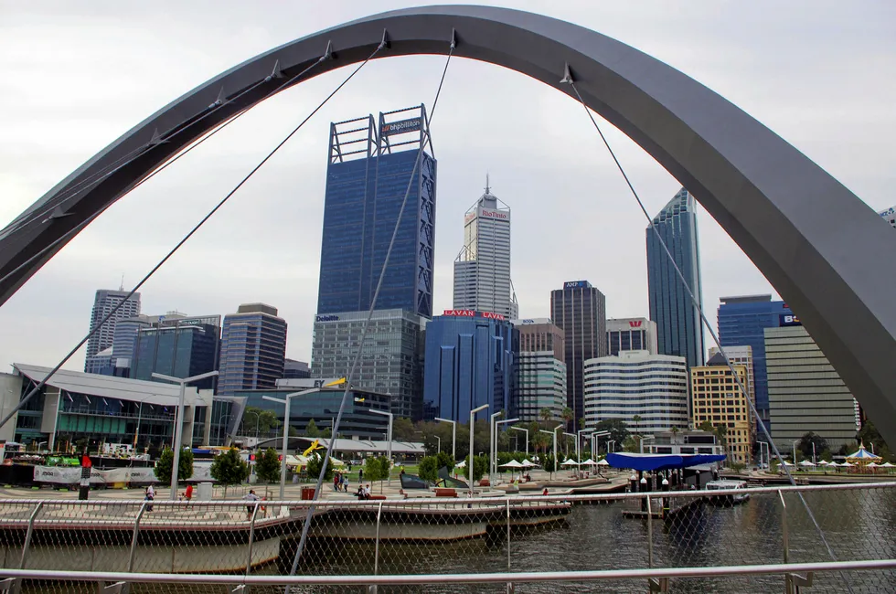 Adding to the Perth skyline: Chevron's new Australian headquarters is being built at Elizabeth Quay in the Perth CBD
