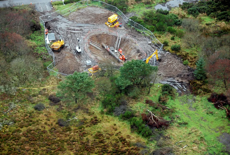 Repairs: site where Forties pipeline is damaged and is being repaired Photo: INEOS