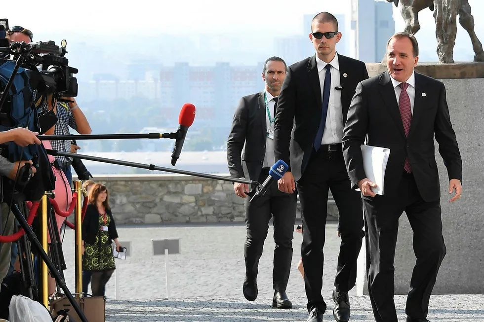 Sveriges statsminister Stefan Löfven er vert, og forberedt på bråk. Her under et tidligere EU-toppmøte i slovakiske Bratislava. Foto: Joe Klamar/AFP Photo/NTB scanpix