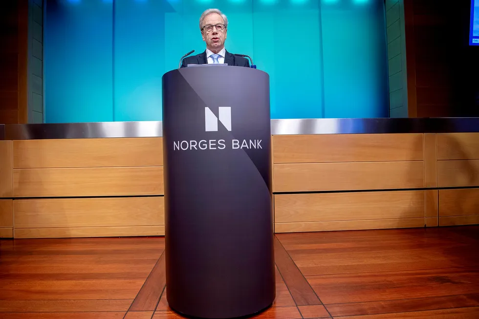 Sentralbanksjef Øystein Olsen legger torsdag frem Norges Banks rentebeslutning og pengepolitiske rapport.