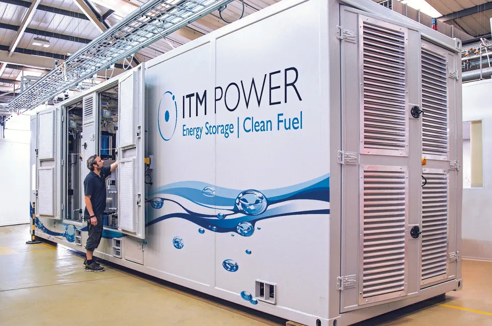 An ITM Power electrolysis unit