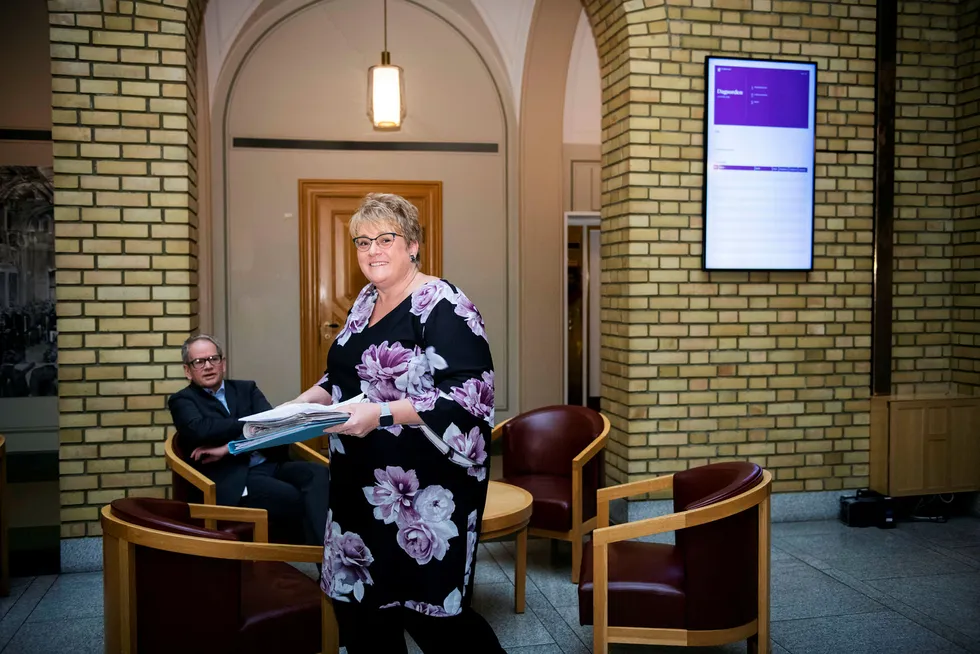 Kulturminister Trine Skei Grande tar gjenvalg som leder i Venstre.