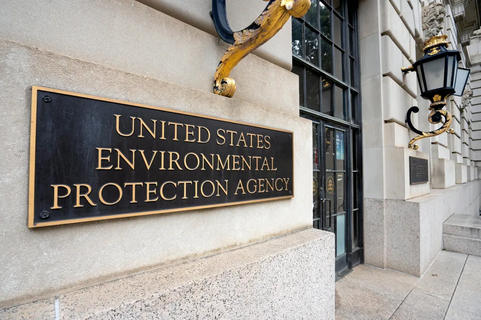 The entrance to the US Environmental Protection Agency's offices in Washington DC.