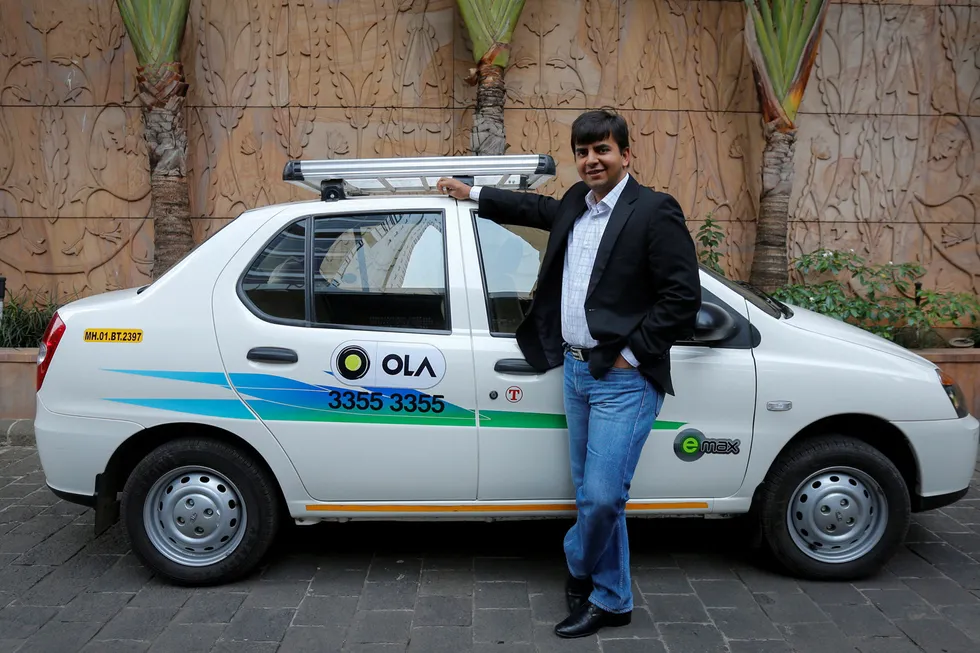 Bhavish Aggarwal i Mumbai er administrerende direktør og medgründer av Ola, en appbasert bilservice, Indias svar på Uber.