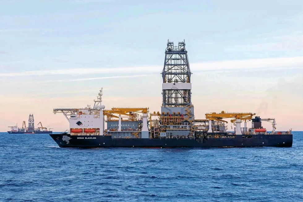 Diamond drillships: Ocean BlackLion (front) and BlackRhino (rear)