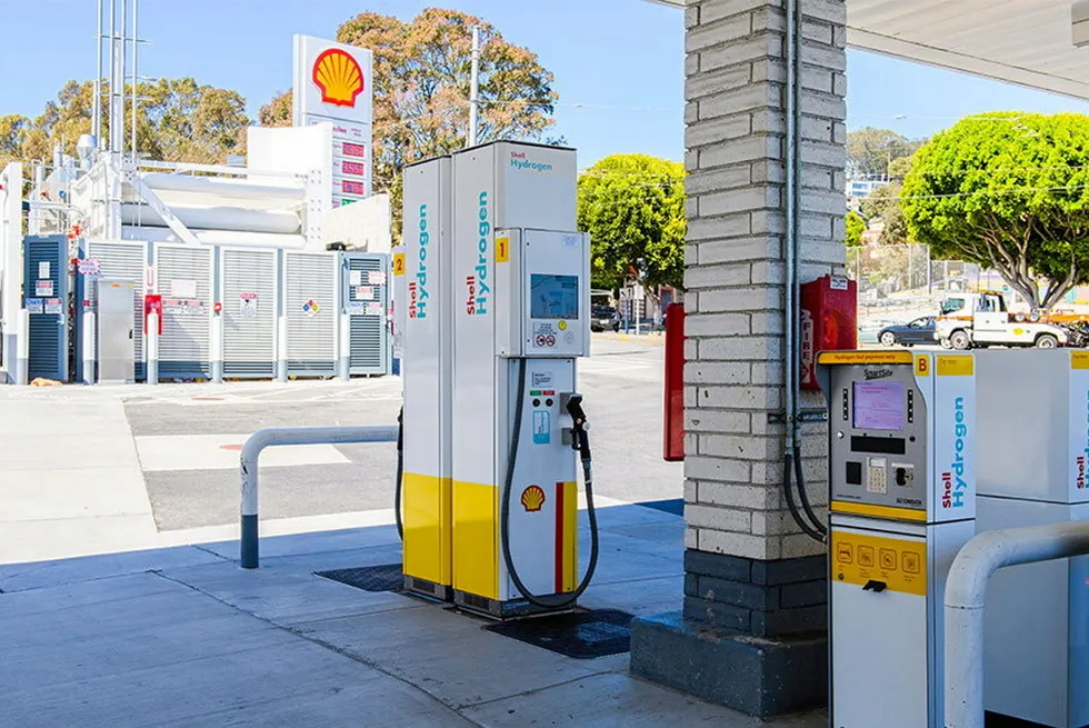A now-closed Shell hydrogen refuelling station at 1250 University Avenue, Berkeley.