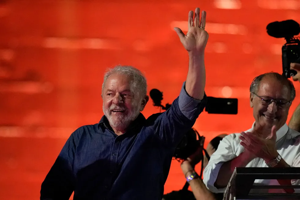 Comeback: Lula waves to supporters after defeating incumbent Jair Bolsonaro in a presidential run-off election.