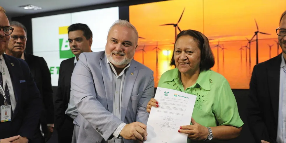 Petrobras. CEO Jean Paul Prates with Fatima Bezerra, governor of Rio Grande do Norte state.