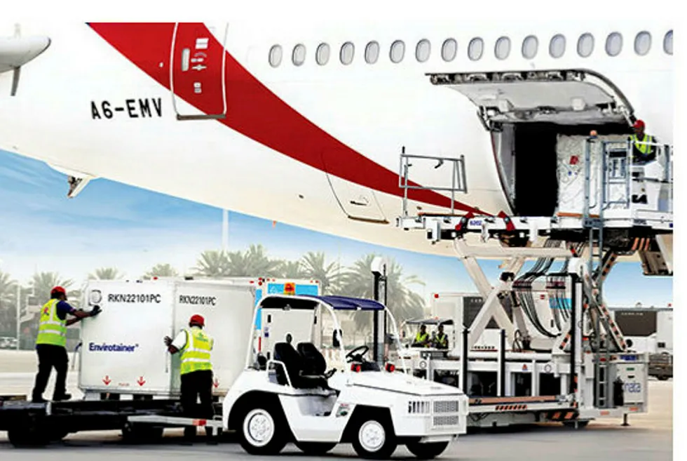 Emirates airline joins IT firm in seafood transport venture. Emirates Skycargo.