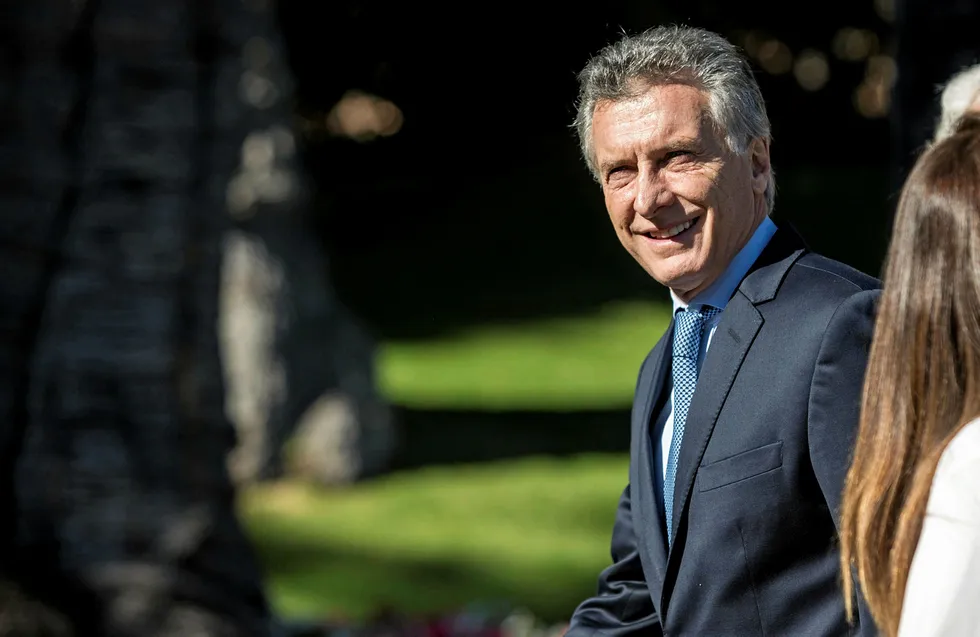 Brighter forecast: Argentine President Mauricio Macri has to balance the amount still owed to oil and gas companies with bringing inherited fiscal problems under control