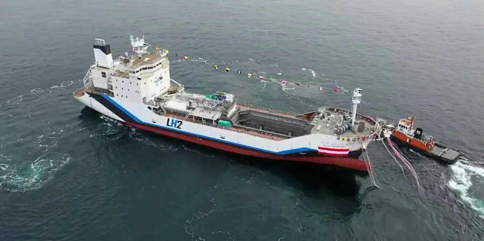 The world's first liquiefied hydrogen carrier, the Suiso Frontier