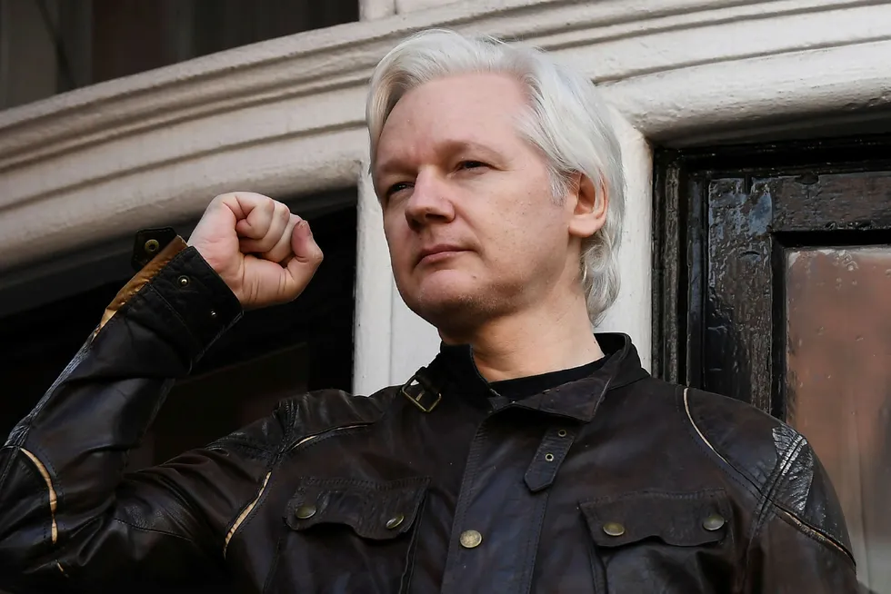 WikiLeaks-grunnlegger Julian Assange avlyste mandag en «spesiell kunngjøring». Foto: Justin Tallis/AFP photo/NTB scanpix