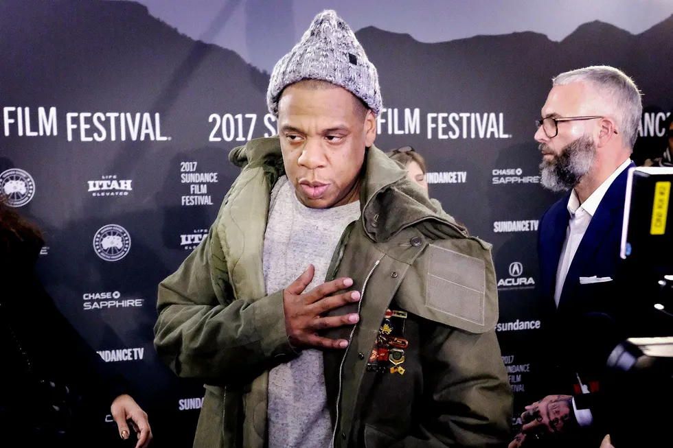 Jay Z' kanskje mest ikoniske verselinje er «I've got 99 problems but a bitch ain't one». Her på filmfestivalen i Sundance i januar i år, fire dager etter at DN skrev om hvordan strømmetjenesten har blåst opp abonnementstallene sine. Foto: Nicholas Hunt/AFP/NTB Scanpix