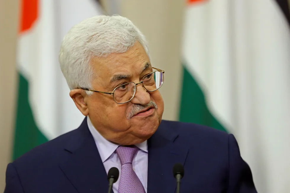 Palestinas president Mahmoud Abbas varsler et brudd med Israel. Foto: Yuri Kochetkov / AP Photo / NTB Scanpix