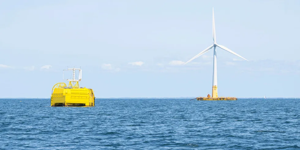 Sealhyfe offshore hydrogen production pilot with floating wind turbine.