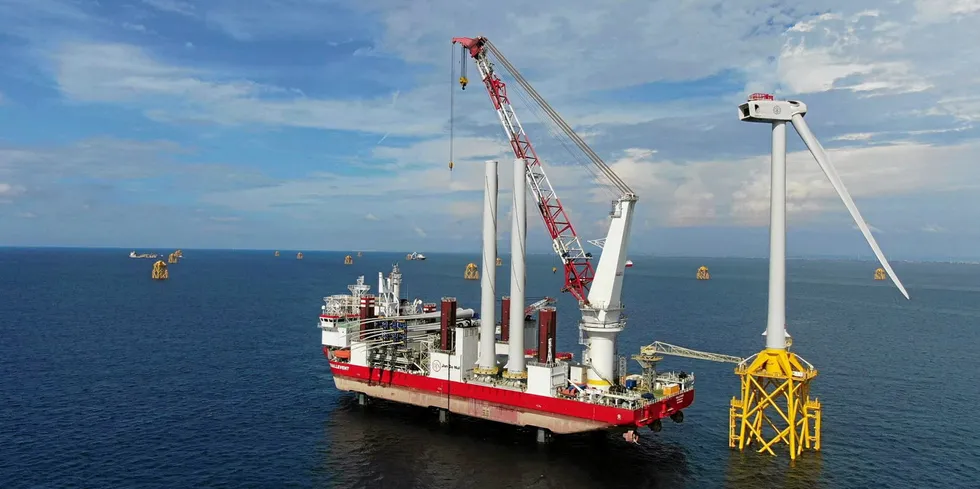 Offshore construction work at Changhua off Taiwan.