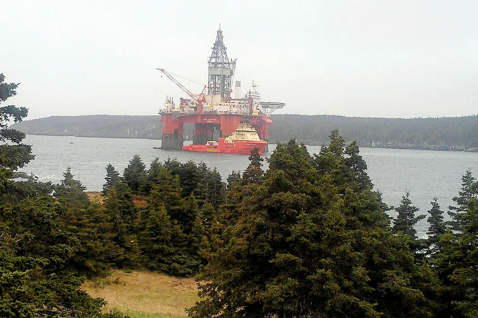 Heading out: the semisub West Aquarius is now drilling close to the Bay du Nord find
