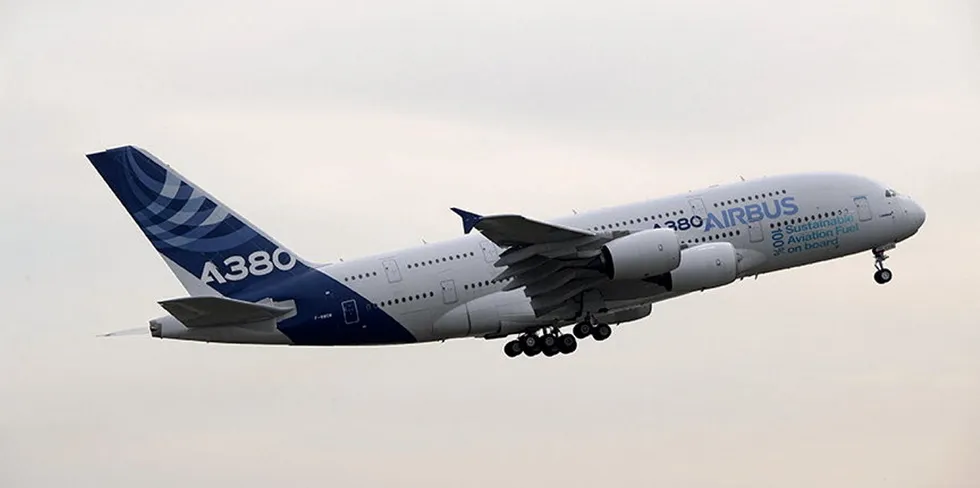 First Airbus A380 powered by 100% sustainable aviation fuel takes to the skies