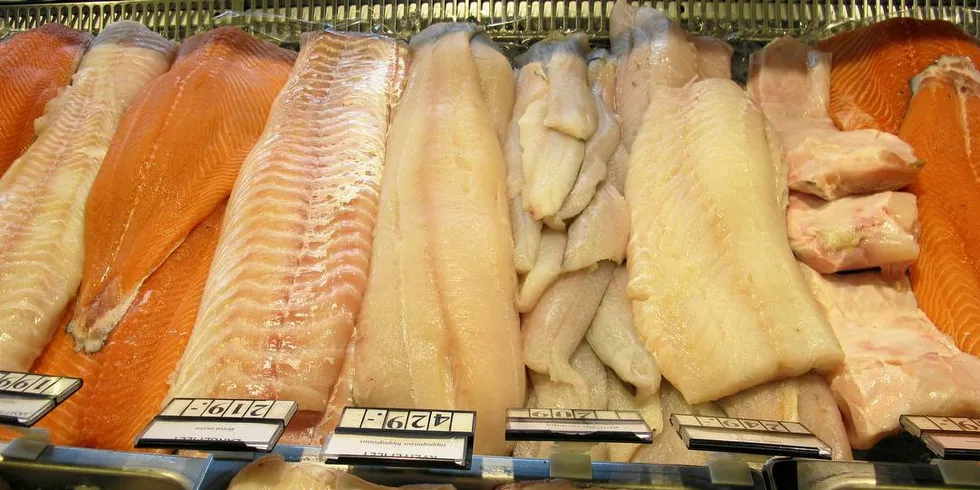 Fiskedisk, brødrene Berggren i Sandefjord, fersk filet, laks, torsk, hyse etcFoto: KJersti Sandvik