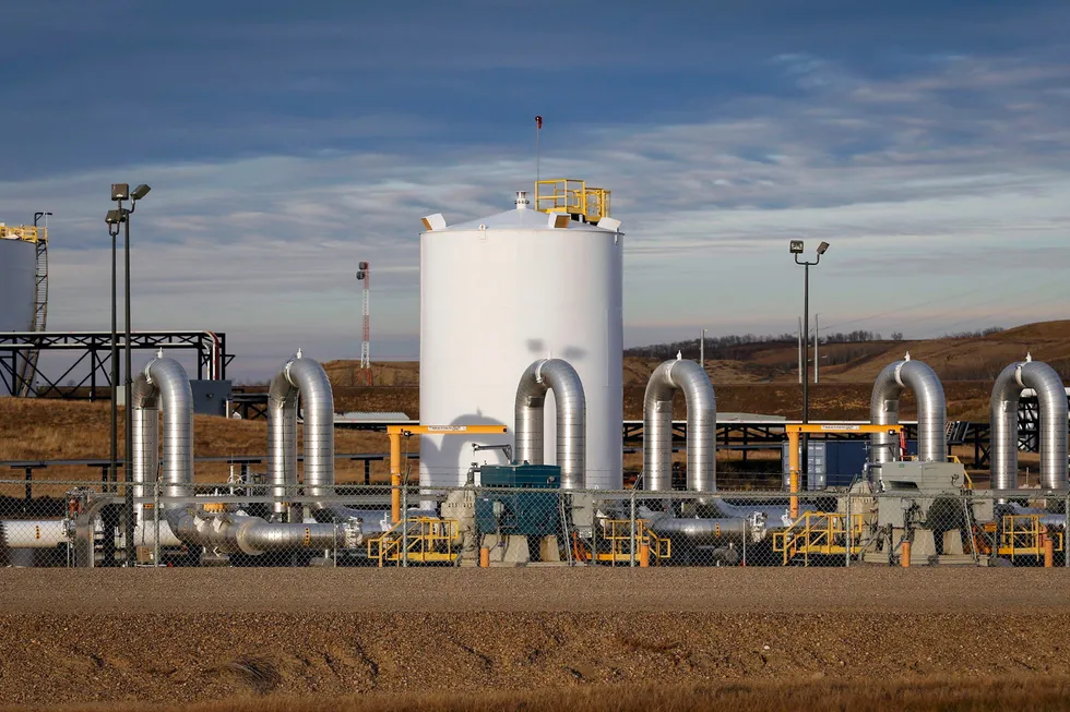 Canadian infrastructure: TC Energy’s Keystone pipeline facility in Hardisty, Alberta.