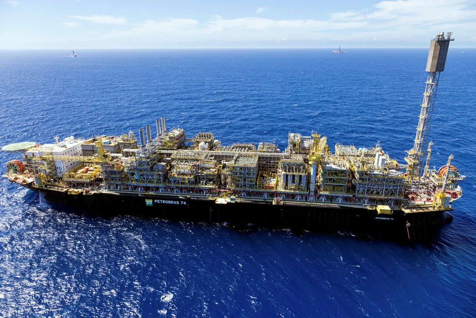 Up and running: the P-74 FPSO at the Buzios field Brazil's Santos basin