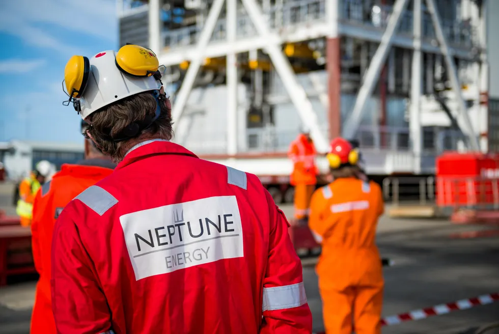 Offshore licence: A Neptune Energy employee at a yard in Stavanger, Norway.