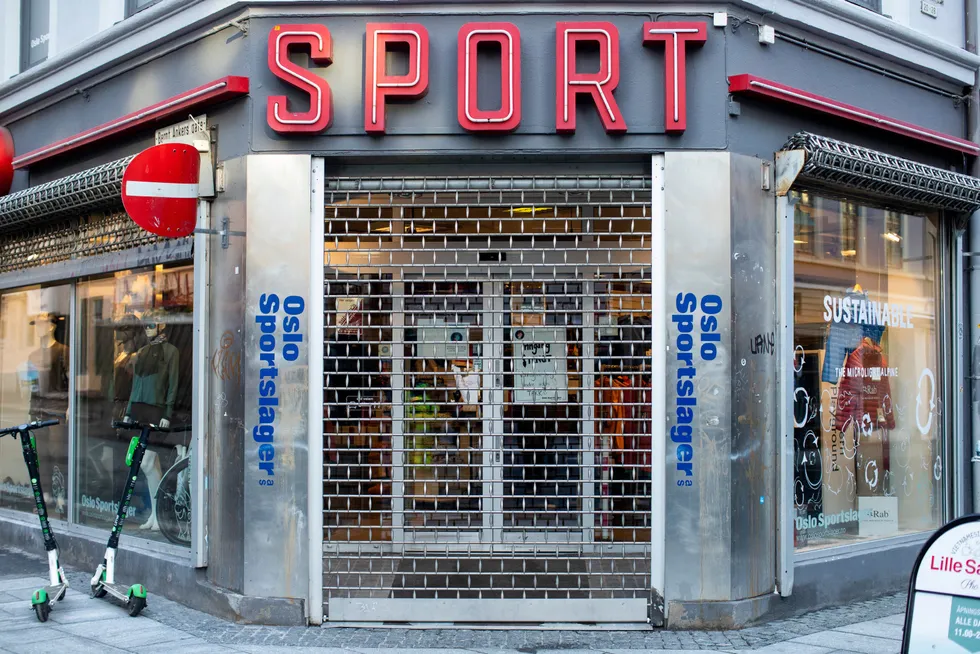 Oslo Sportslager endte opp med et underskudd på over 14 millioner før skatt i 2021. Her fra da butikken i Torggata måtte stenge ned i januar 2021.