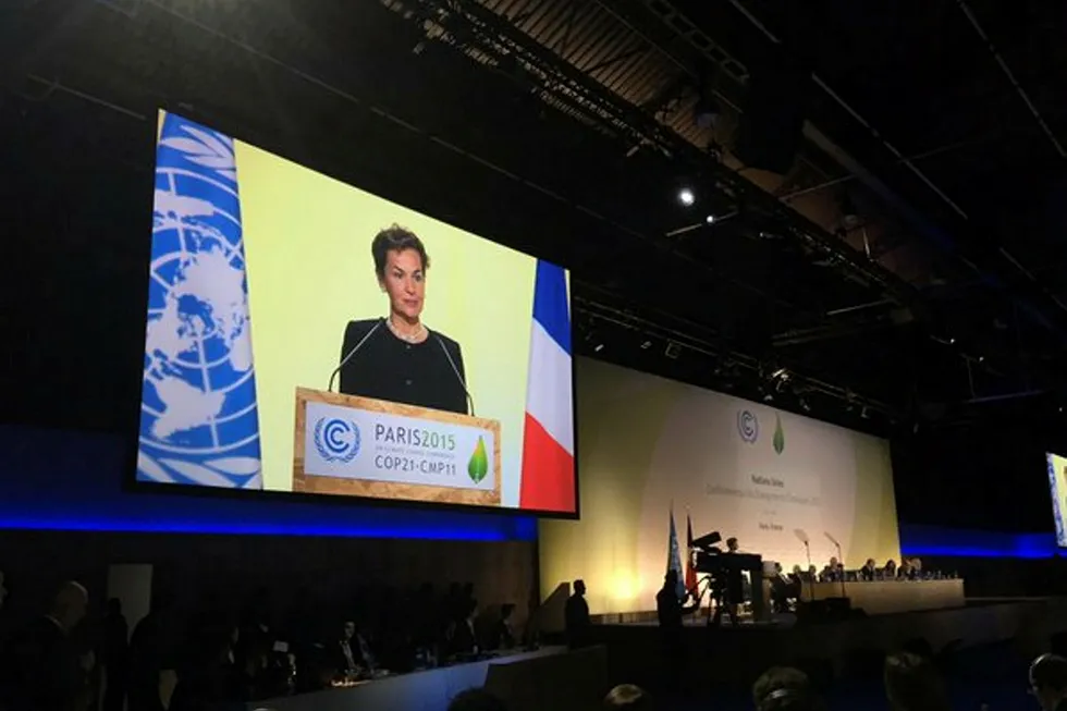 UN climate chief Christiana Figueres . .