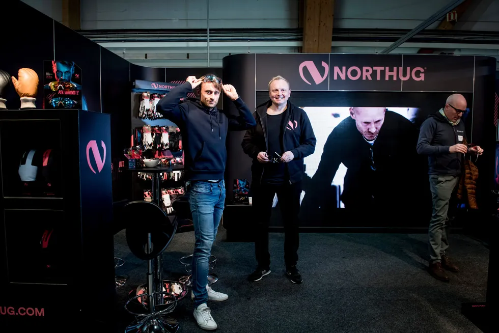Petter Northug og Jon Inge Gullikstad under lanseringen av brille- og hanskekolleksjonen i 2019.