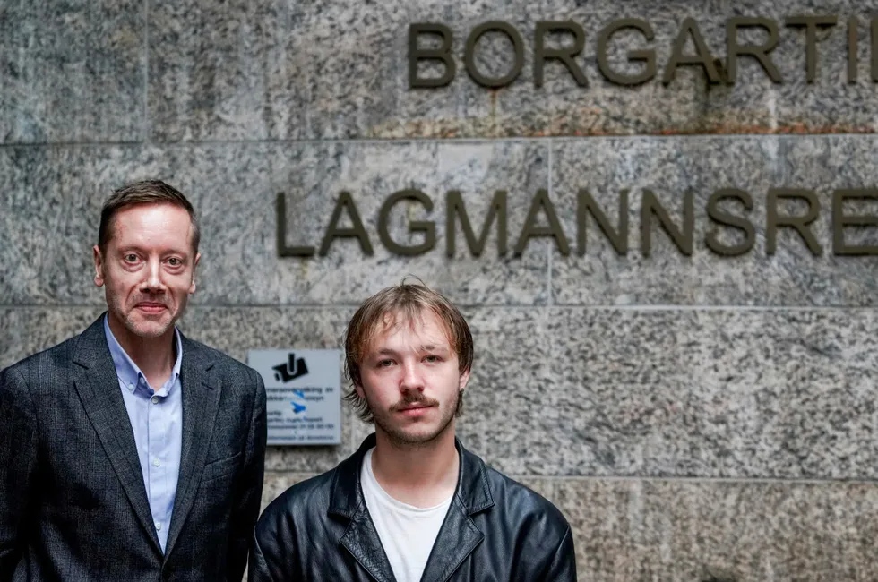 Greenpeace Norge leader Frode Pleym (left) and Natur og Ungdom leader Gytis Blazevicius