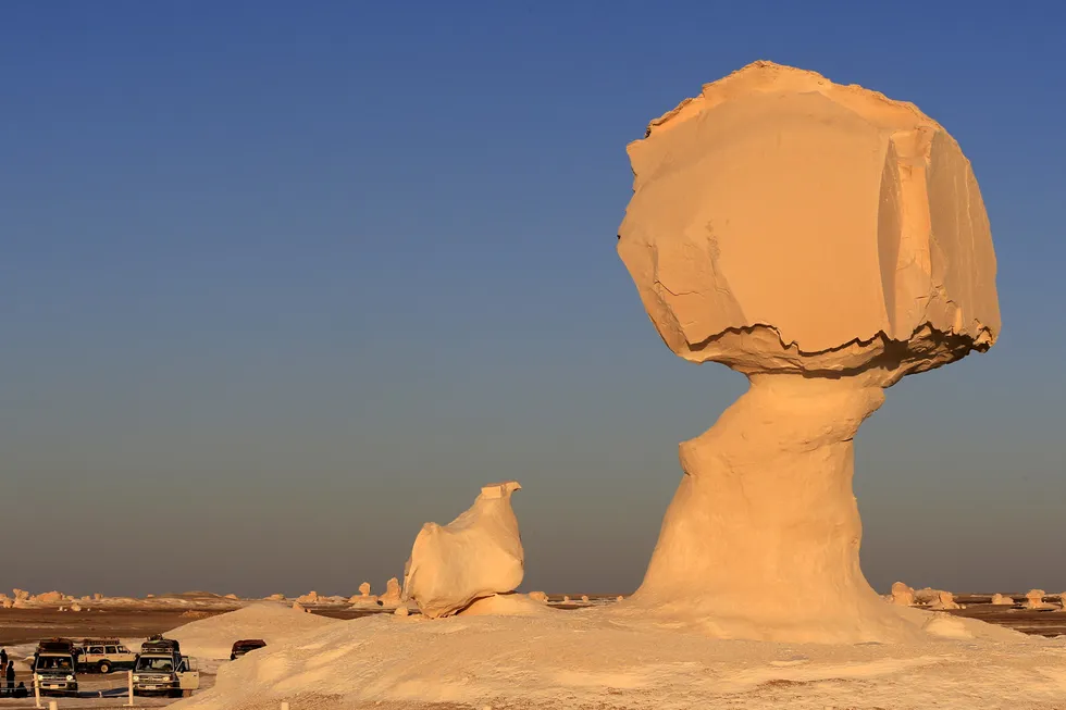 Rapid growth: A formation known as Mushroom Rock seen in the Egyptian Western Desert southwest of Cairo