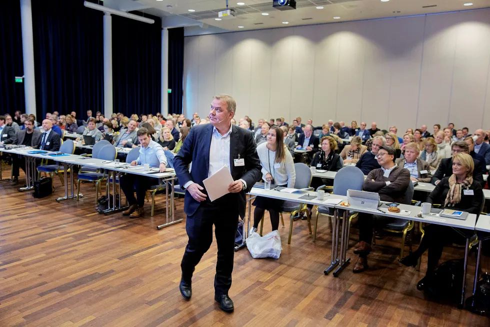 Storebrand og toppsjef Odd Arild Grefstad er det aller mest positive selskapet ifølge Investtechs algoritmer. Foto: Fredrik Bjerknes