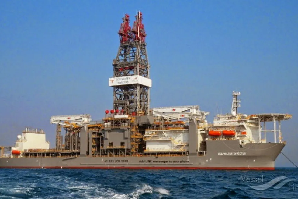 Gone: the Transocean drillship Deepwater Invictus left Trinidad after concluding the Broadside well for BHP
