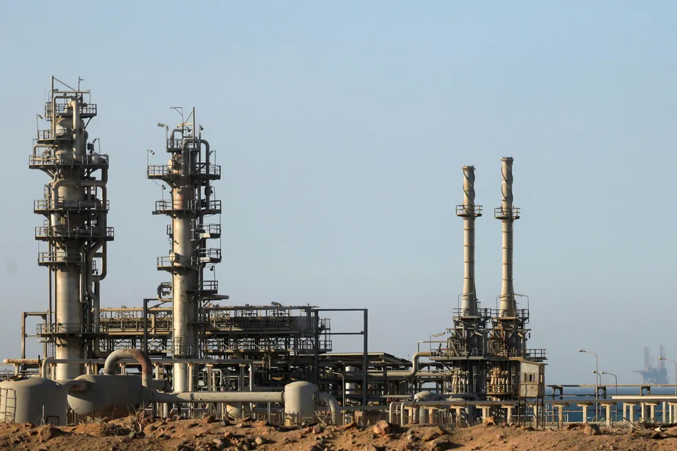 The future: A view of a gas plant seen from a desert road outside Cairo, Egypt.