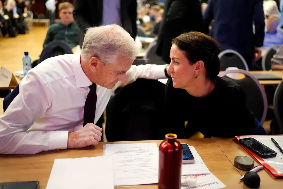 Ap-leder Jonas Gahr Støre og nestleder Tonje Brenna.