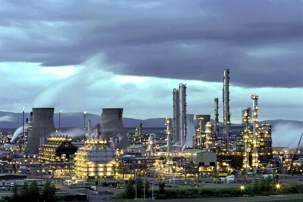 Capturing emissions: carbon dioxide produced at the Grangemouth industrial complex in Scotland is set to be captured by Storegga's Acorn project - the heart of the Scottish Cluster